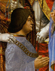 Ludovico Sforza in un particolare della Pala Sforzesca, 1495