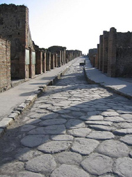 Una strada di Pompei